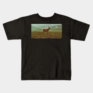 Deer on the Hill-Scotland Kids T-Shirt
